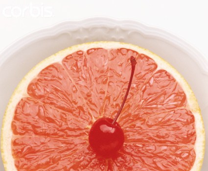 Starters in the 60's - Grapefruit with a Maraschino Cherry 