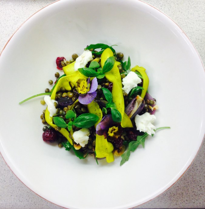 Lentil and Stained Courgette Salad Created @ Peardrop London