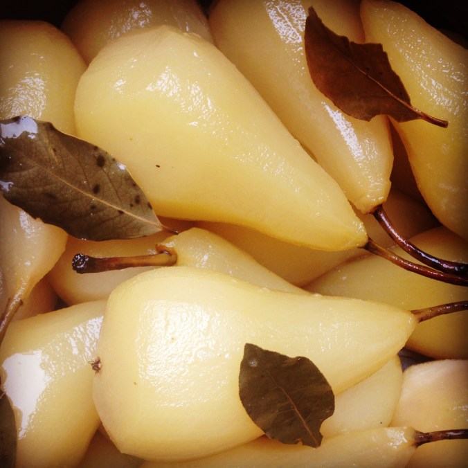 Poached Pears in Mead